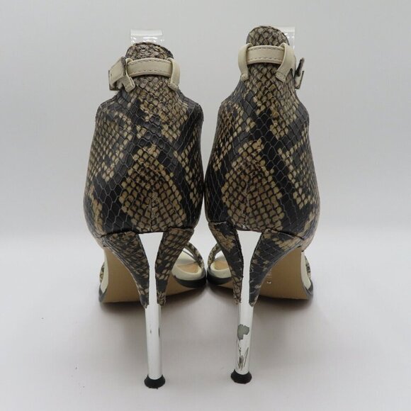 Gianni Bini Women 9 M Leather Upper Snakeskin Print Strappy Stiletto Heels Shoes - Picture 5 of 11